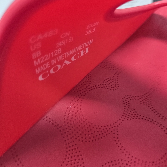 Coach Lucy Platform Slide In Red Orange - Picture 7 of 7